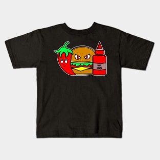 Hot Sauce Spicy Cheeseburger Kids T-Shirt